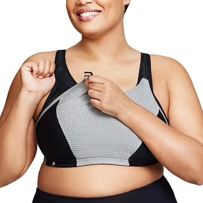 Glamorise 34e Gray/Black Custom Control Sport Bra! New!!
